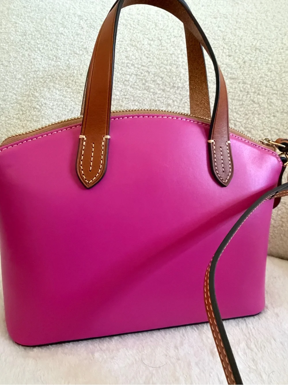 Dooney & Bourke Wexford Leather Ruby Satchel Pink
